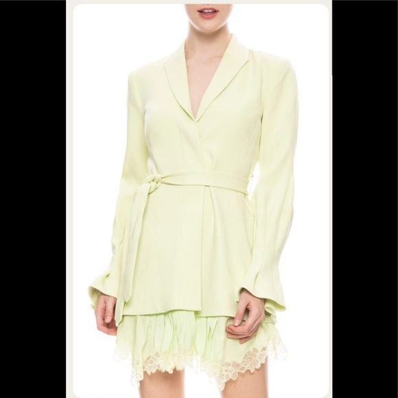 JONATHAN SIMKHAI Victoria Blazer Crepe Dress Pear - Picture 4 of 16